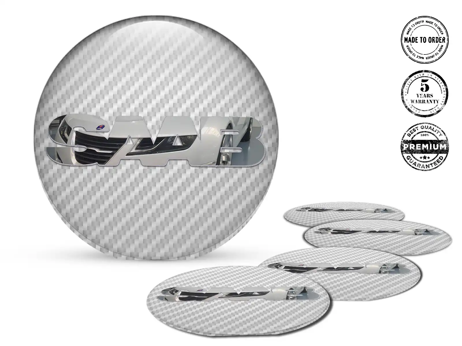 Saab Felgenaufkleber Version Stilvolles gewölbtes Design